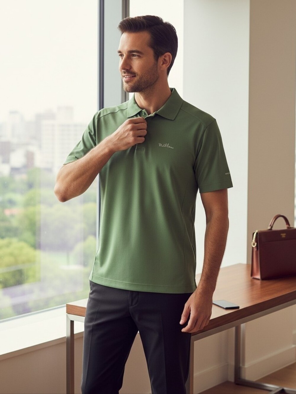 Cutter & Buck Golf Polo Shirt Mens Medium Moisture Wicking Dry Tec Green